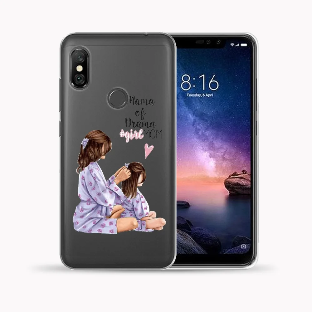 Чехол для Xiaomi Mi A1 A2 8 Lite 9 Pocophone F1 5X 6X мягкий ТПУ чехол мамы дочки королевы Redmi 7 5 5A 6 Note