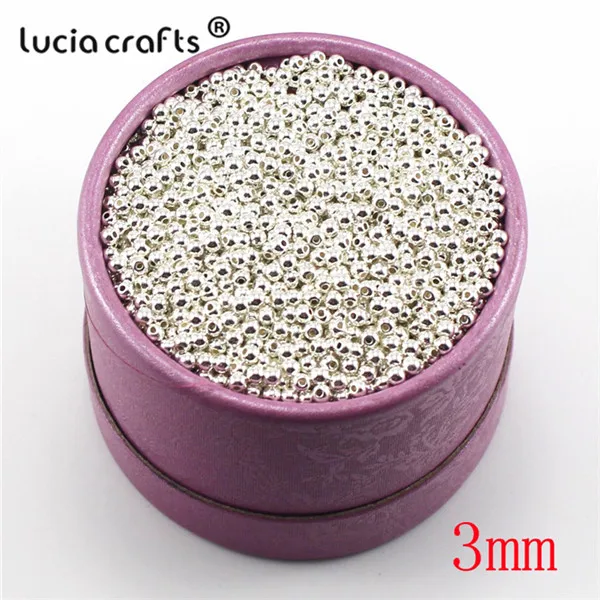 Lucia crafts 3/4/5/6/8mm многослойный посылка золотистого и серебристого цветов; Цвет покрытием легированные свободные бусины сделай сам ручной работы аксессуары материалы E0812 - Цвет: 3mm Silver 1000pcs