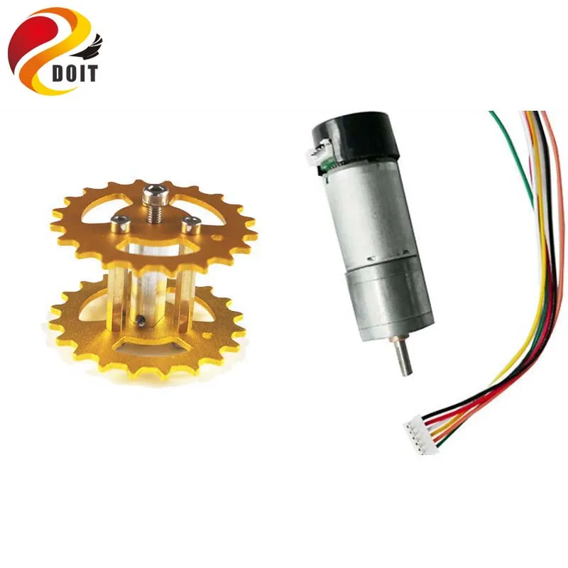 

DOIT One Set Accessory for Robot Tank Chassis with Metal Driving Wheel (phi 4mm) + 25mm Motor for Tracked Model Tank DIY RC Toy