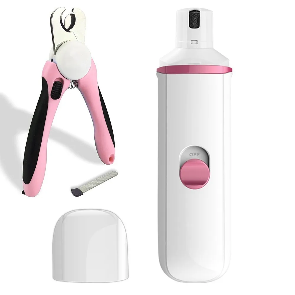 Pink Set Benepaw ультра-тихий электрический шлифовальный станок для ногтей для собак, набор безопасных кусачек для ногтей для собак, резак для ухода за ногтями, педикюр, Перезаряжаемый USB - Цвет: Pink Set