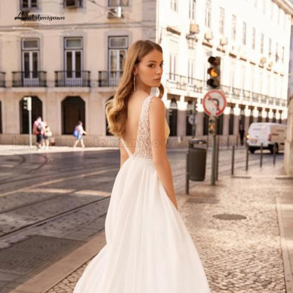 Lakshmigown Robe de mariee Boheme сексуальное свадебное платье пляжное желинлик длинное свадебное платье с разрезом по бокам белое свадебное платье из тюля