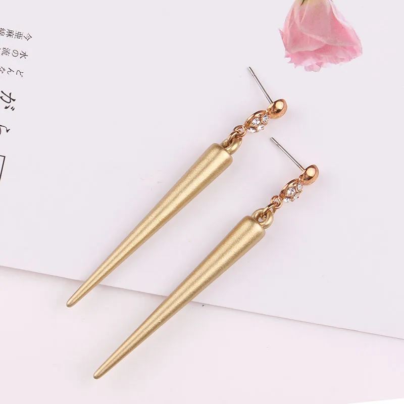Серьги с заклёпками LUBOV Delicate Matte Gold/Silver длинные серьги панк стиль украшения из