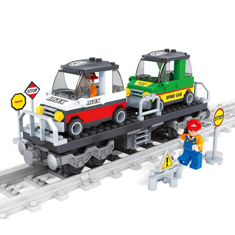 Ausini Строительный набор сделай сам Совместимость с lego city поезд 1050 3D блоки модель