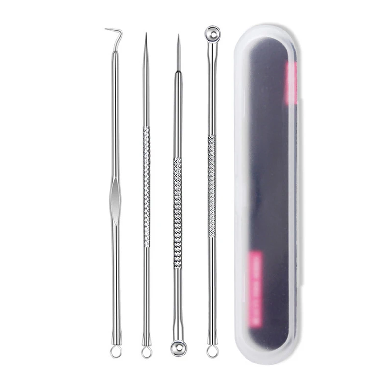 4pcs-Silver 7 шт. инструменты для удаления черных точек набор игл для удаления черных точек очиститель пор уход за кожей лица Инструменты для удаления черных точек удаление акне - Цвет: 4pcs-Silver