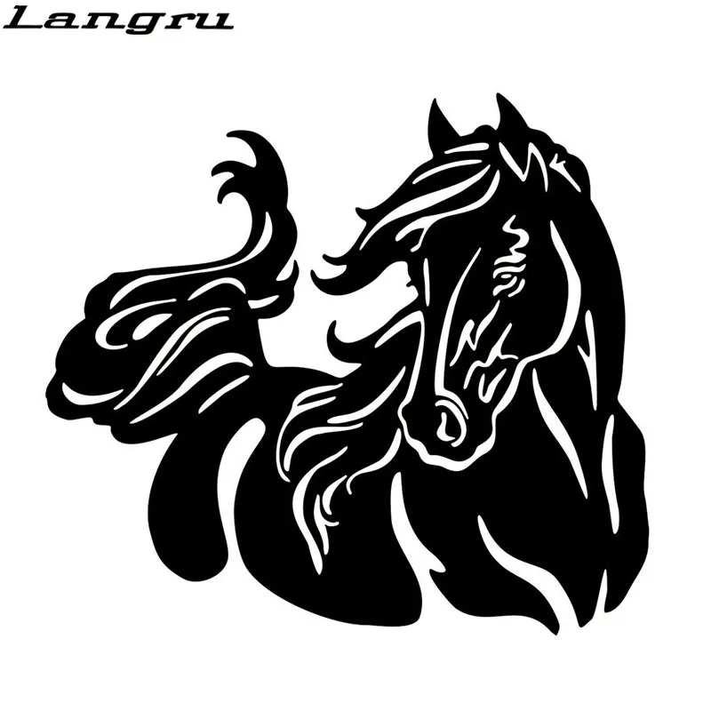 Langru большие автомобильные наклейки с животными красивый конский узор стикер для