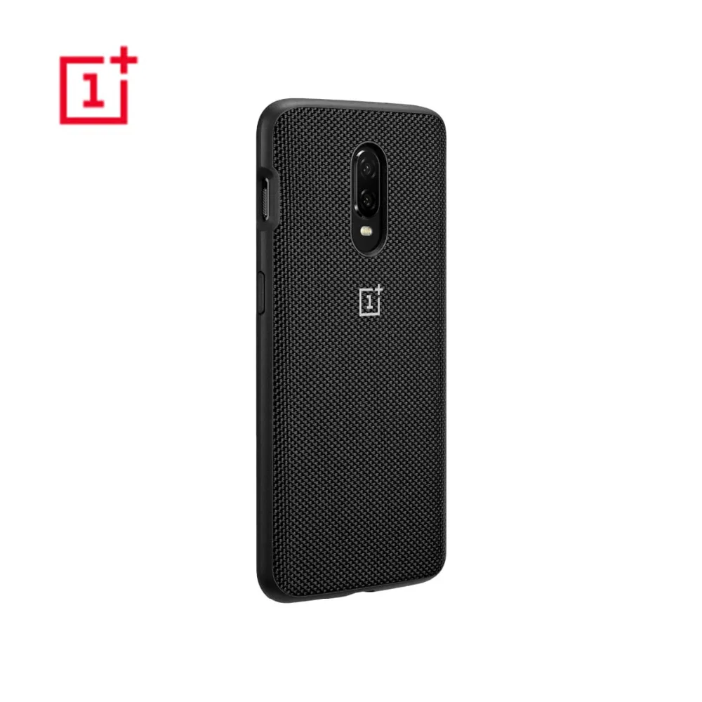 OnePlus 6T Case Cover Official Kevlar Ebony Nylon Bumper Protective One Plus Original Genuine 1 6t Shockproof |