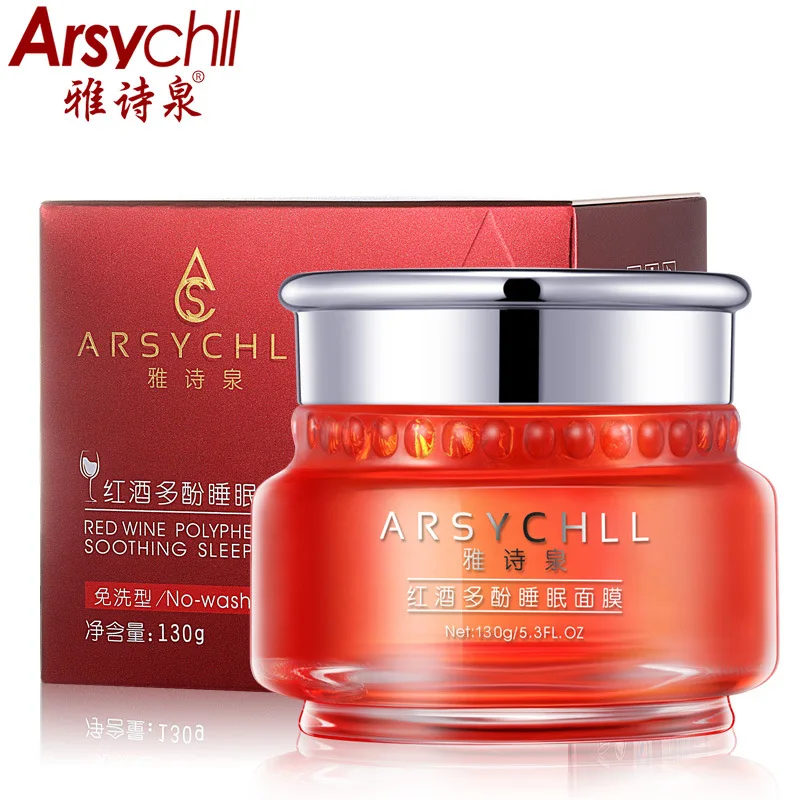 Отбеливание Увлажняющий Красного Вина Полифенолы Сна Маска для Ухода За Кожей