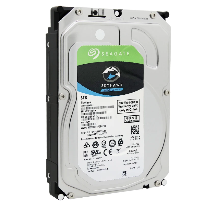 Seagate SkyHawk 6 ТБ жесткий диск наблюдения 3 5 дюйма 7200 об/мин SATA ГБ/сек. 256 МБ кэш
