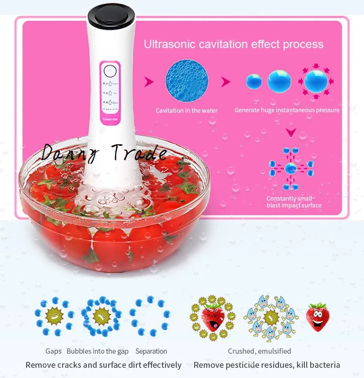Portable household kitchen electric fruit cleaner and vegetable pesticide sterilizing machine Ultrasonic Ozone Vegetable Washers