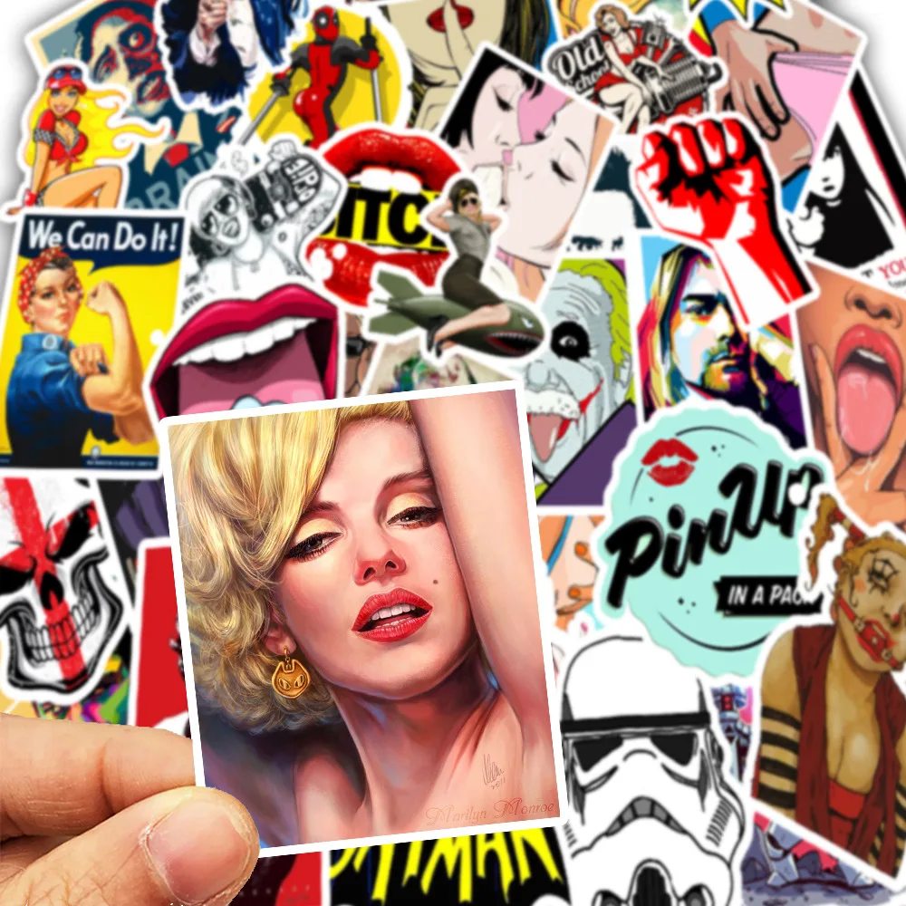 50 шт. стикеры в стиле ретро, сексуальные Pin up Стикеры для девочек, DIY наклейки на скейтборд, багаж, ноутбук, скейтборд, наклейка, игрушка