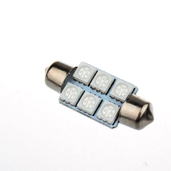 10 шт. C5W купол с фестонами 5050 SMD 6 светодиодный DE 3175 авто Интерьер двери лампы номерных знаков лампы светильник AC/DC 12V белого цвета с украшением в виде кристаллов Синий и красный цвета