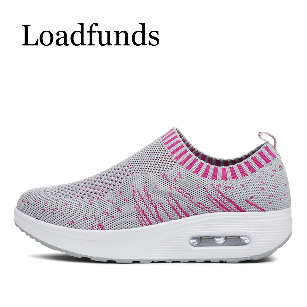 Loadfunds/Женская обувь на платформе мокасины танкетке повседневные Лоферы без