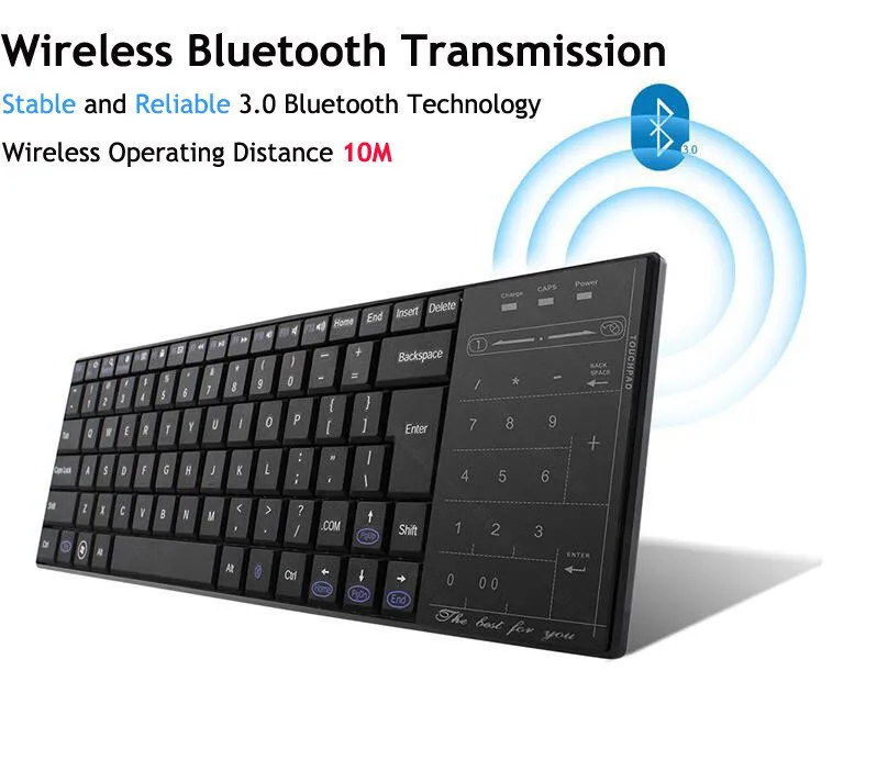 CHUYI профессиональная ультра-тонкая беспроводная клавиатура Bluetooth 3,0 Сенсорная панель Teclado для iPad серии iOS системный телефон