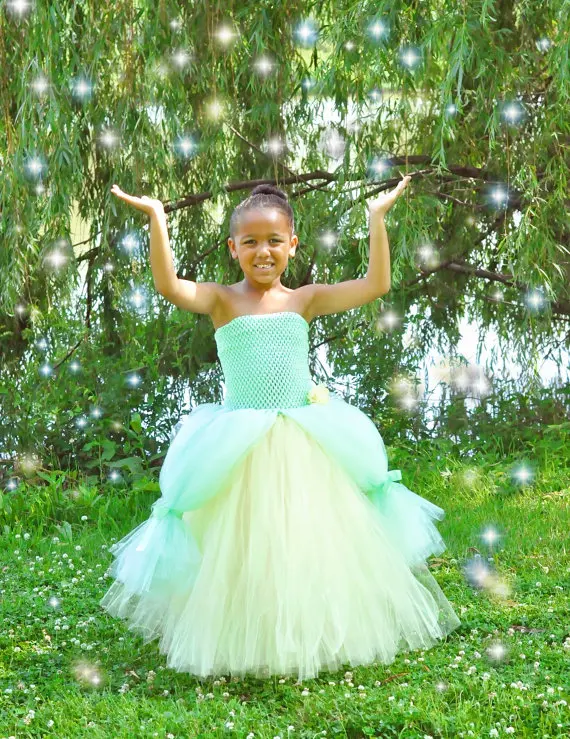 Шикарный костюм принцессы тианы с лягушкой платье-пачка для девочек