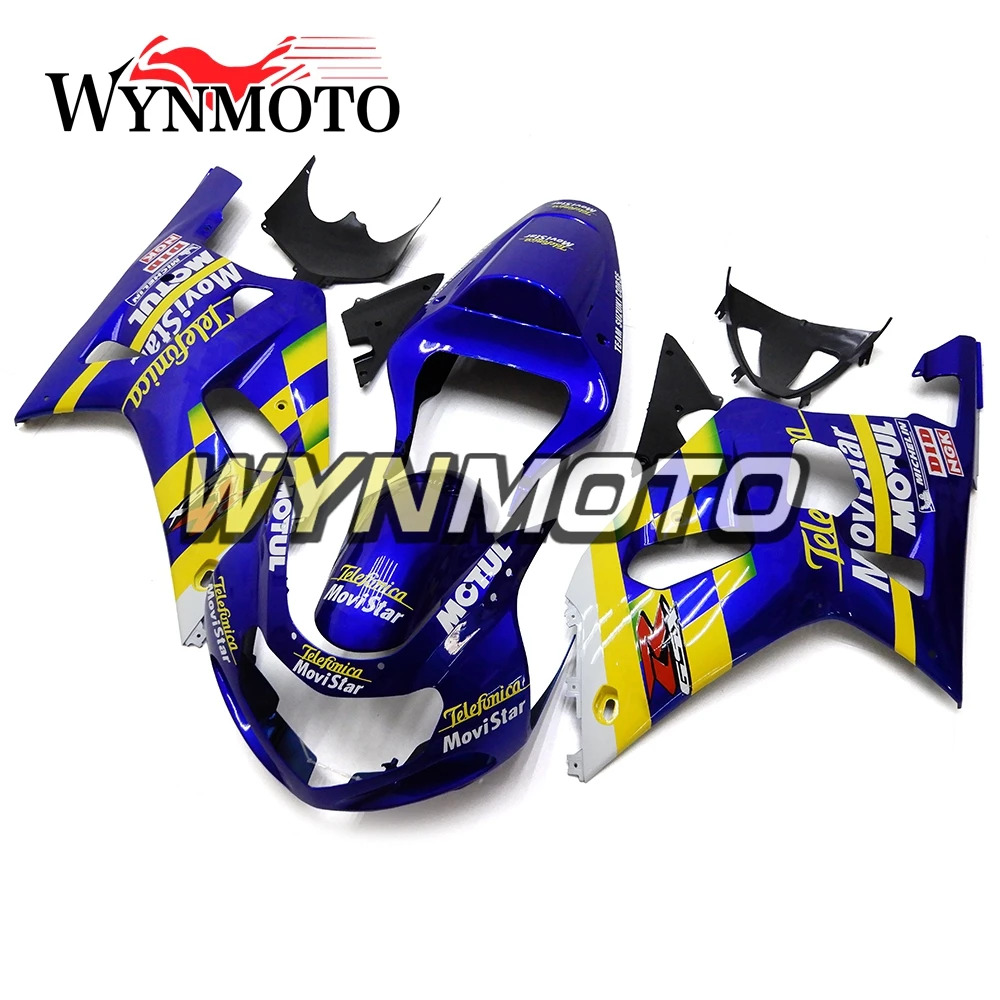 

Blue Yellow Full ABS Injection Fairings For Suzuki GSXR600 - 750 K1 2000 - 2003 Motorbike Body Frames Cowling Body Kit Hulls