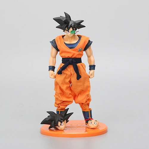 black hair goku 21 см 12 см Dragon Ball DOD Super Saiyan Son Gokou ПВХ фигурка Сменное лицо детство GokuCollectible модель игрушки куклы - Цвет: black hair goku