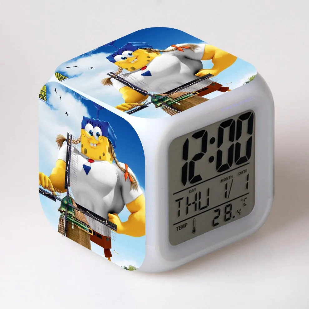 Губка из воды 3D Будильник ЖК дисплей время день дата месяц светодиодный
