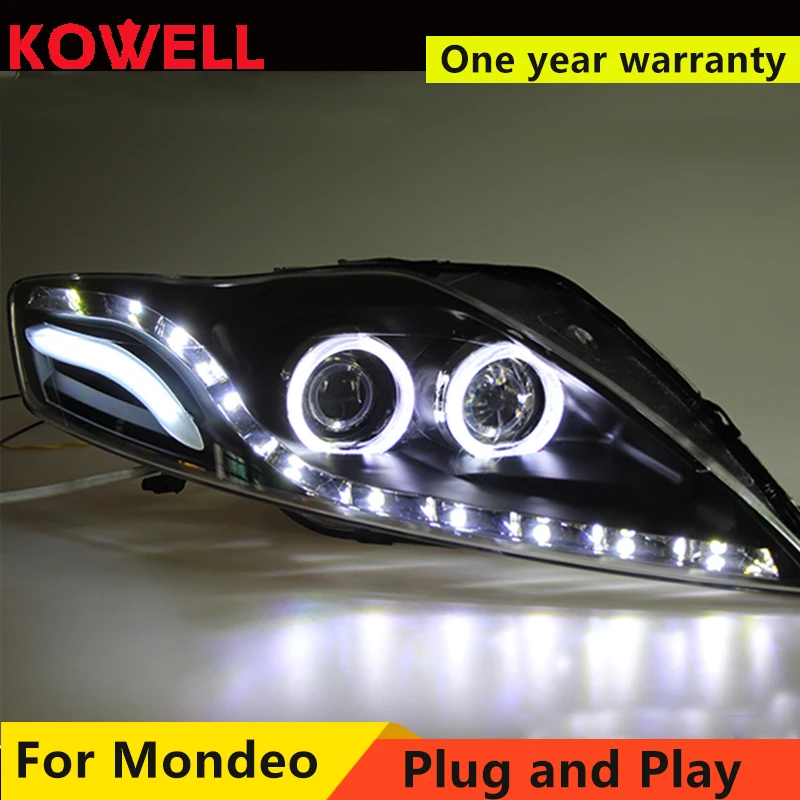 KOWELL автомобильный Стайлинг для Ford Mondeo светодиодный фонарь Mondeo 2007-2012 DRL H7 D2H Hid опция Ангел глаз би ксенон луч автомобиля в сборе