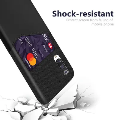 Black Новая мода анти-осень кожаный чехол с держателем карты для Xiaomi 9 Lite CC9E 8 защитный корпус для телефона чехол для Redmi 7A 8 8A K20 - Цвет: Black