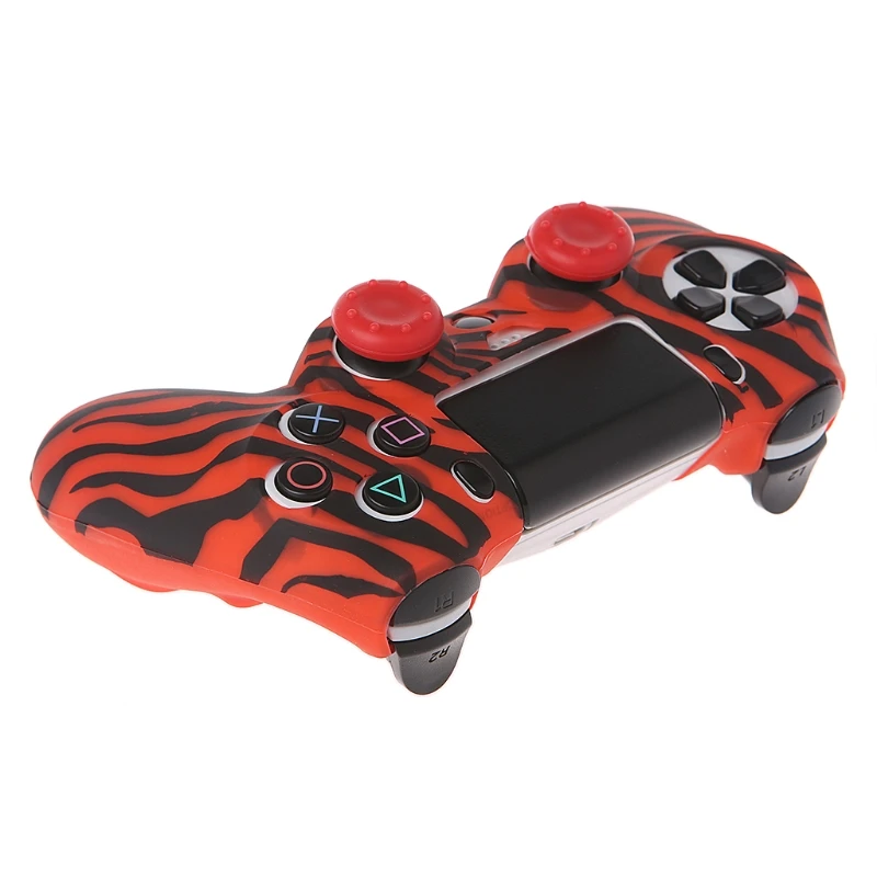 OOTDTY Zebra Stripe силиконовый чехол с 2 колпачками для джойстика Playstation 4 PS4 Pro PS4|Чехлы| |