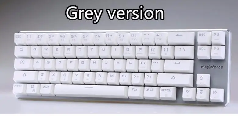 Magicforce Smart 68 клавиш с подсветкой антипривидение USB Механическая игровая клавиатура алюминиевый сплав Kailh MX Синий/Черный переключатели Двойной PCB - Цвет: Grey