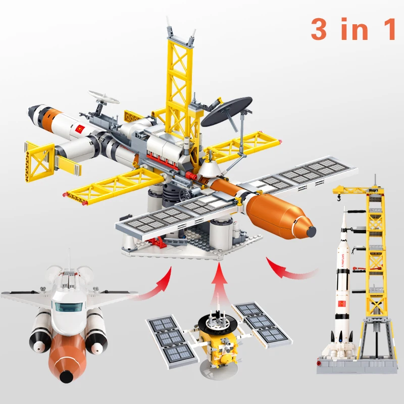 Launch Shuttle Rocket строительные блоки совместимый бренд город космический астронавт