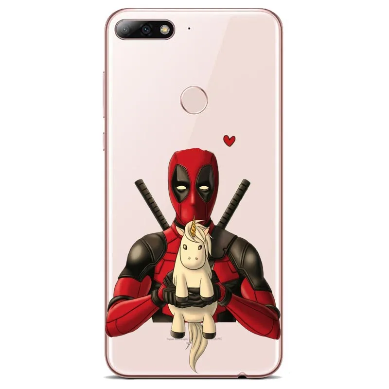 Marvel Дэдпул езда телефон с единорогом чехол для P8 LITE 2017 P9 P10 P20L P20Plus Мягкий ТПУ |