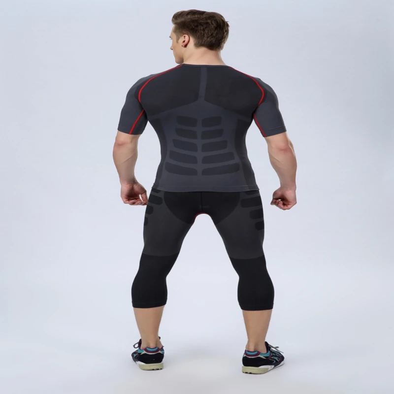 Seamless Men Athletic Pants Compression Gym Sports Fitted Base Layers Skin Tights | Спорт и развлечения