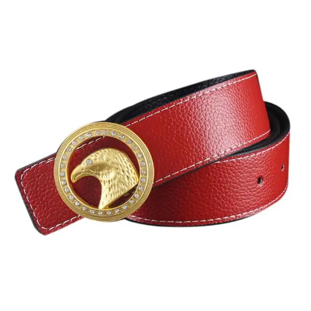 Мужской ремень с автоматической пряжкой на голову животного кожаный талию для