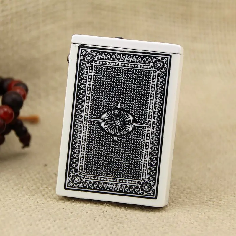 Игральная картонная зажигалка с детектором подделок на деньги, легкий металлический ветрозащитный надувной зажигалка