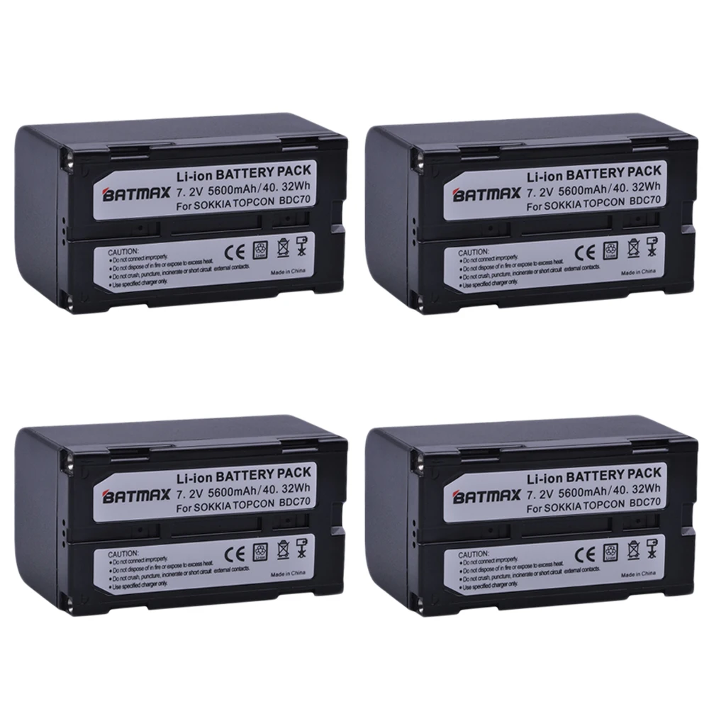 

4Pcs 5600mAh BDC70 Rechargeable Batteries akku for Topcon Sokkia Total Stations, Robotic Total Stations and GNSS Receivers