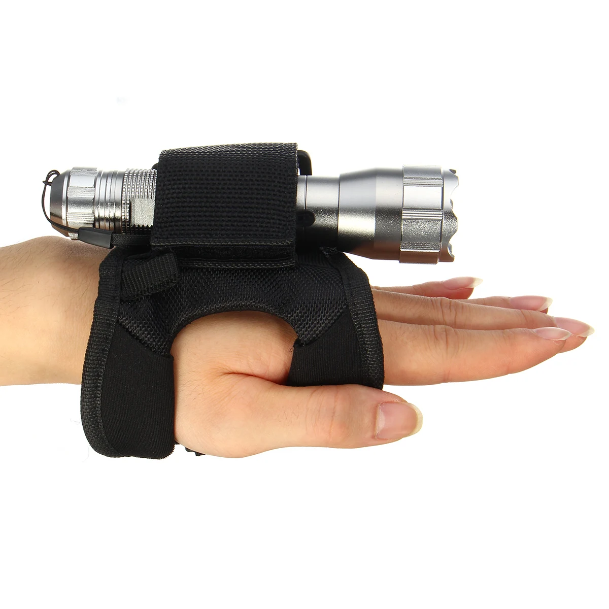 

Jiguoor Nylon Adjustable LED Flashlight Hand Wrist Glove Soft handmount for SCUBA Dive Diving Underwater Led Torch Flashlight