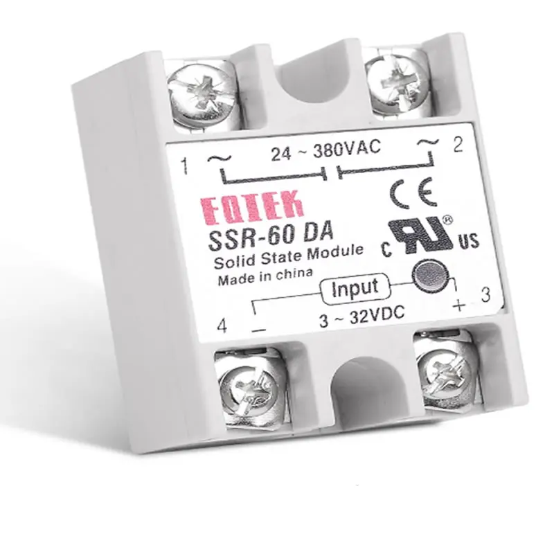 Промышленное твердотельное реле SSR 60DA 3-32 V DC вход и 24-380VAC 60A выходная нагрузка