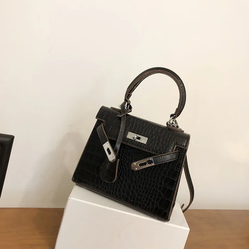 Крокодил сумочку для Для женщин модные сумки на ремне Satchels новые маленькие Сумки