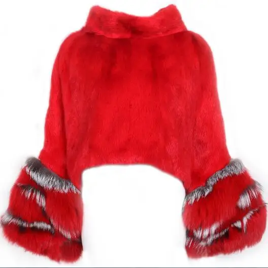 as picture ladies mink fur jacket women real mink fur shawl natural fur coat - Цвет: as picture