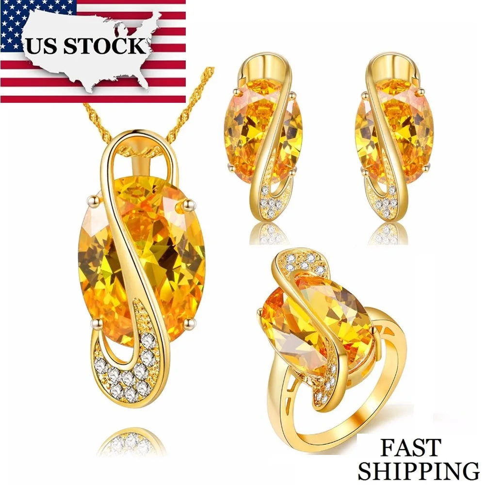 Ювелирный Комплект из колье и серёг, желтого золота