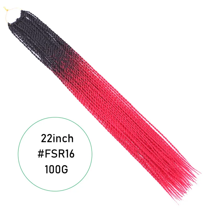 T1B/613 FSR Ombre синтетические плетеные волосы 22 дюйма 100 г Сенегальские крученые волосы на крючках косички 30 корней/упаковка 39 цветов - Цвет: T1B/613