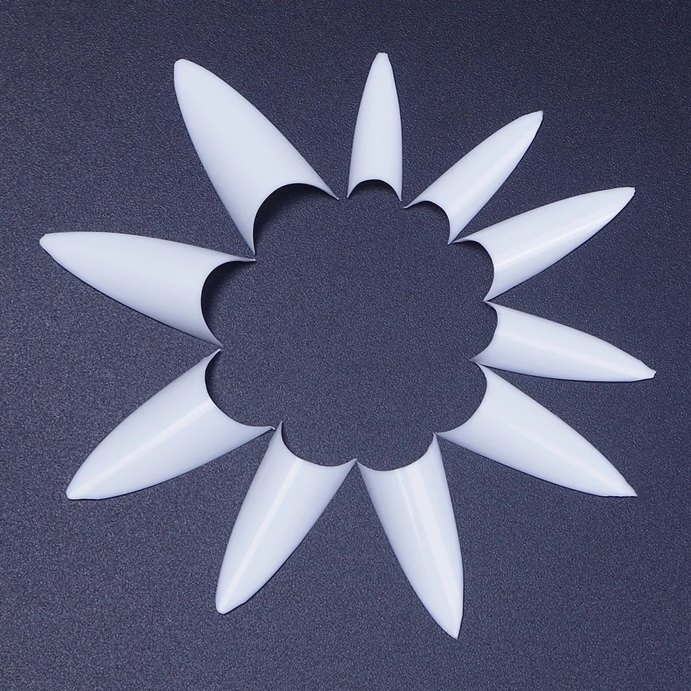 500 шт натуральные акриловые УФ гель французские острые Ложные Типсы для маникюра