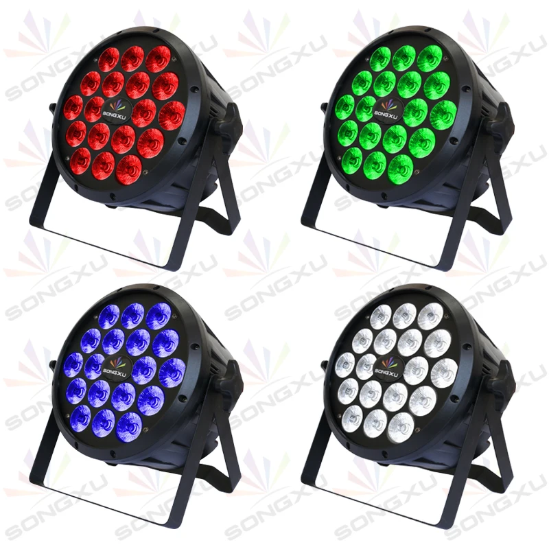 12 шт. в партии 18X10 Вт DMX 512 RGBW 4в1 Par cans Led плоский DJ свет свадебный свет/SX-PL1810A | Лампы и