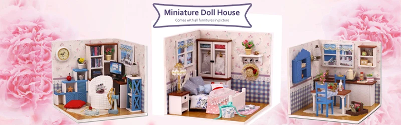3D Деревянный Кукольный дом Вилла мебель DIY Миниатюрная модель светодиодный светильник 3D Деревянный кукольный домик рождественские подарки игрушки для детей