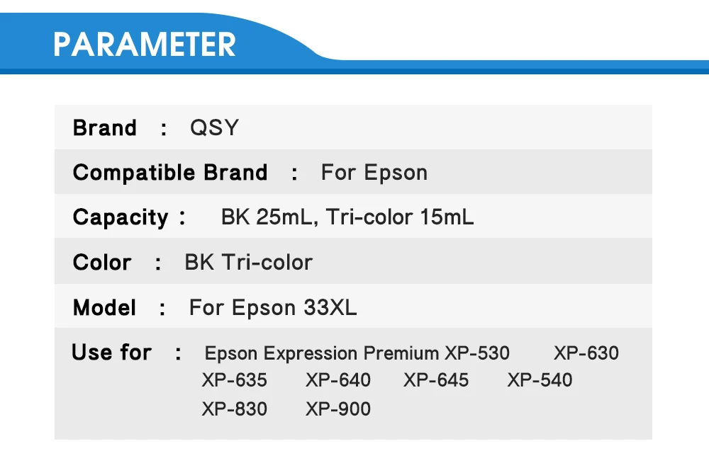 5PK 33XL совместимый чернильный картридж для принтера Epson XP-530 XP-630 XP-830 XP-635 XP-540 XP-640 XP-645 T3351 T3361 чернила для принтера