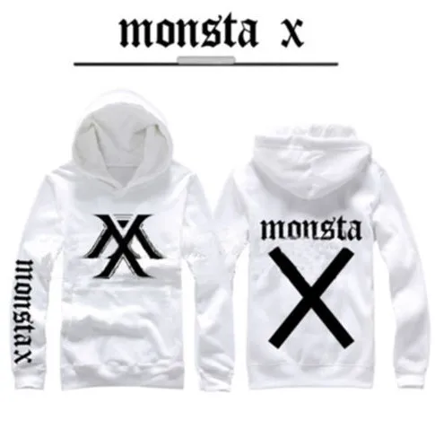 MONSTA X пальто в стиле K-POP осень-зима мужские и женские толстовки Корейском