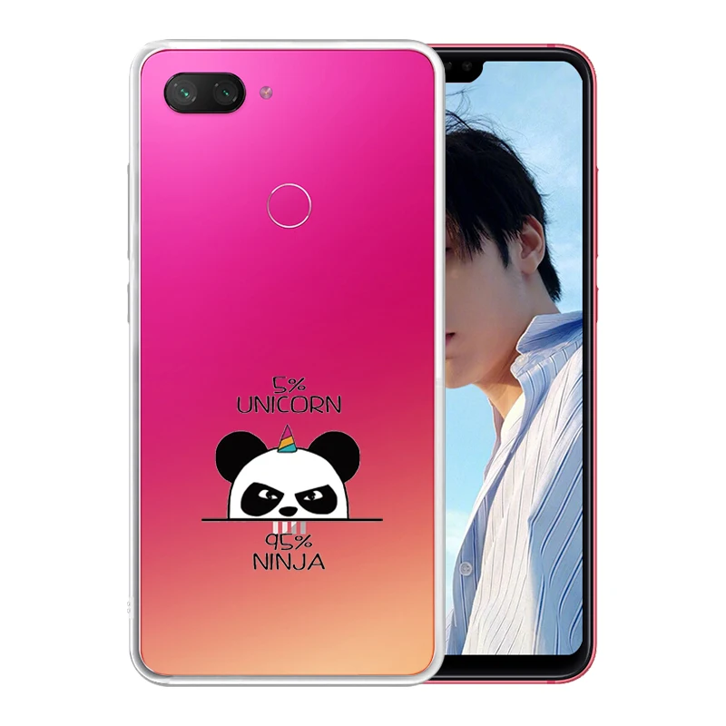 Мультфильм Силиконовые чехол для телефона Xiaomi Mi 8 Lite тонкий мягкий с милой пандой