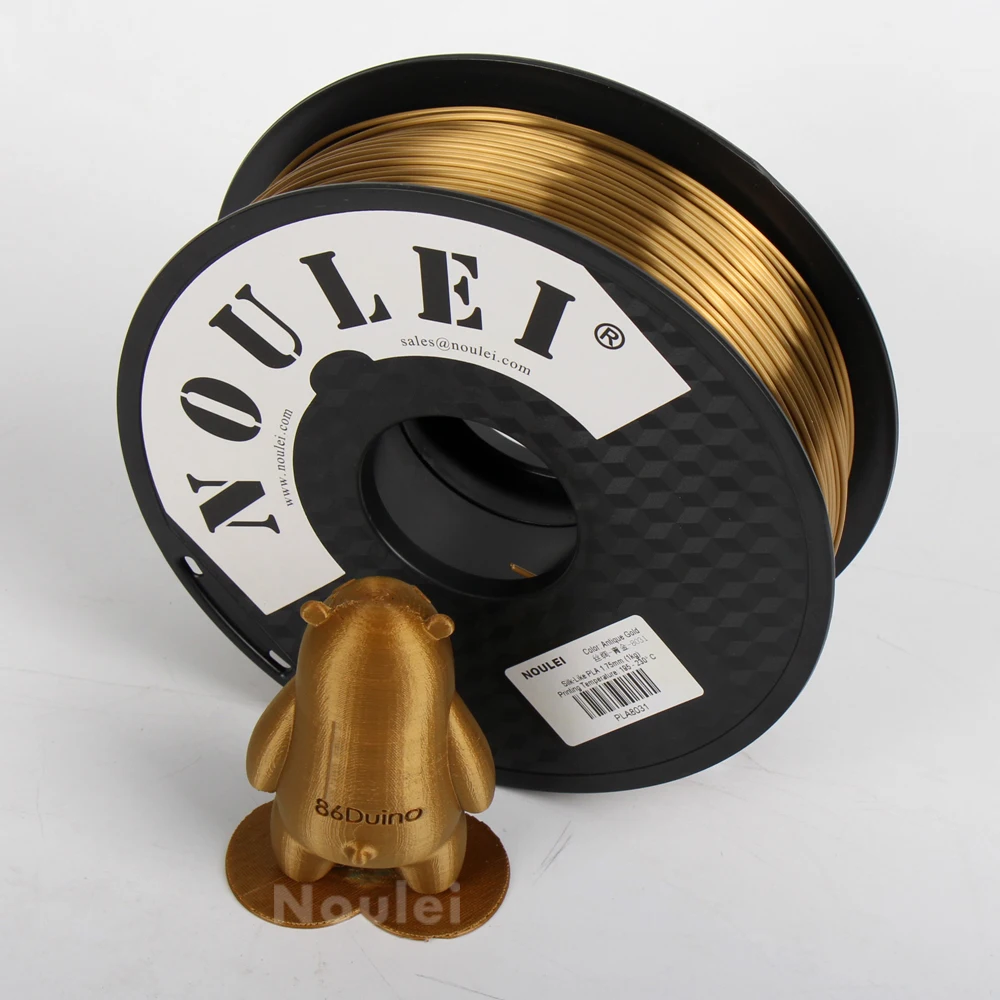 Noulei 3D Printer PLA Filament 1.75mm 1kg shiny Silky Rich Luster Champagne Gold 3D Printing Material
