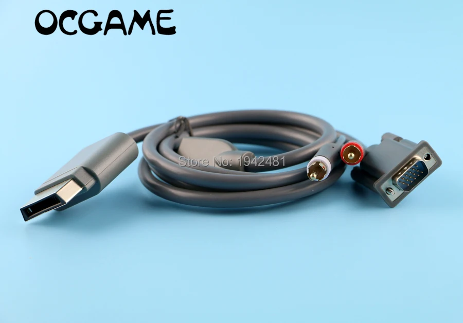 

OCGAME 15PCS/LOT High quality Video Audio AV PC Monitor VGA Cable Cord Connecter for Xbox 360 Xbox360 VGA + 2RCA