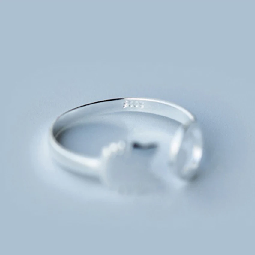 QIAMNI прекрасное Открытое кольцо с двойным полым котом и животным Рождественская