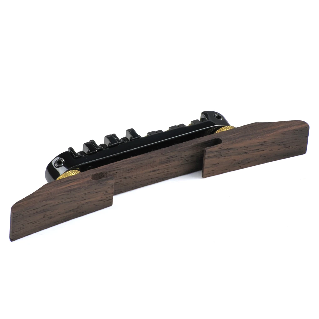 New Set of Black Roller Saddles Guitar Bridge Rosewood Base &amp Tailpiece For Archtop Jazz Parts Replacement | Спорт и развлечения