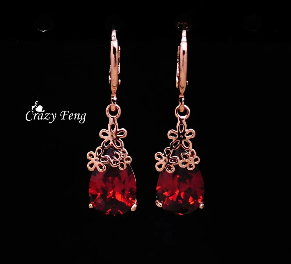 Crazy Feng (Лея фенг) в виде капли воды серьги для женщин/Одежда девочек розового