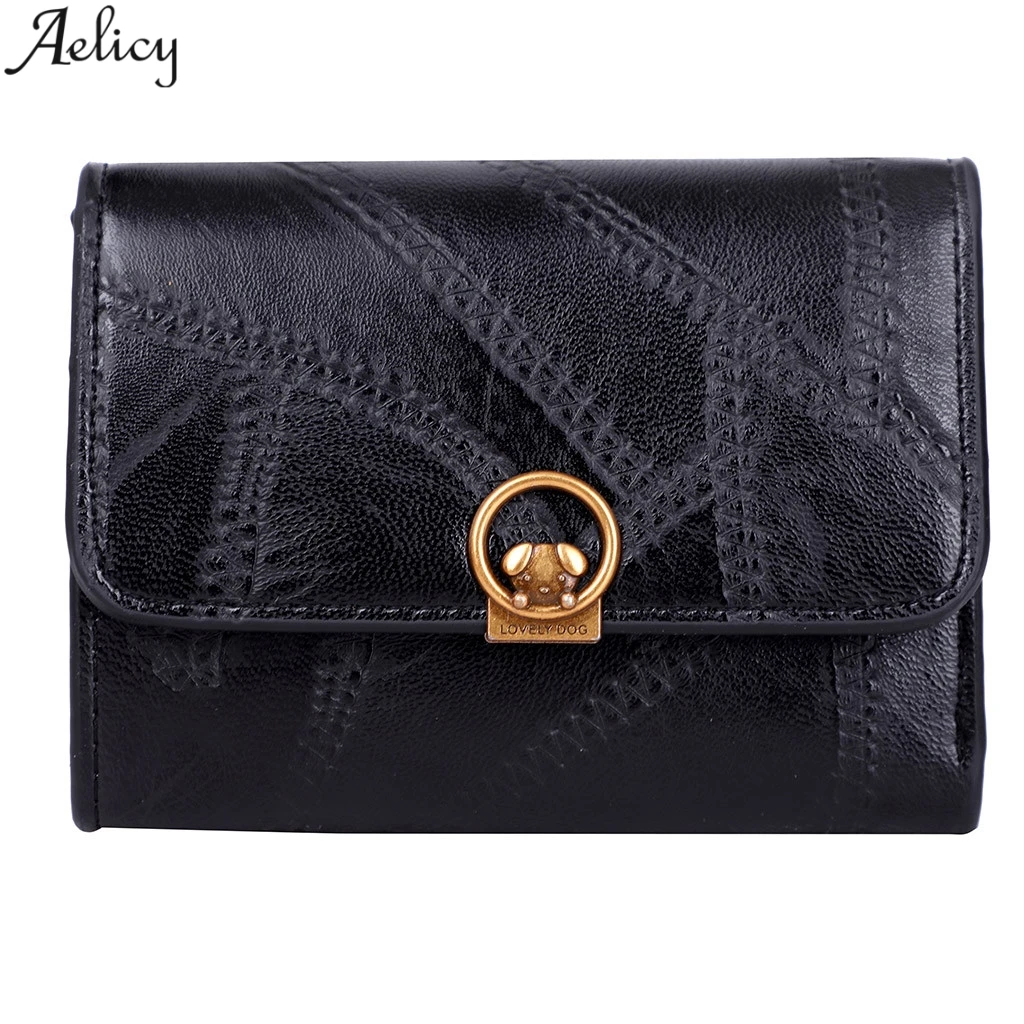 Женский короткий кошелек Aelicy дизайнерский ручной работы из искусственной кожи с