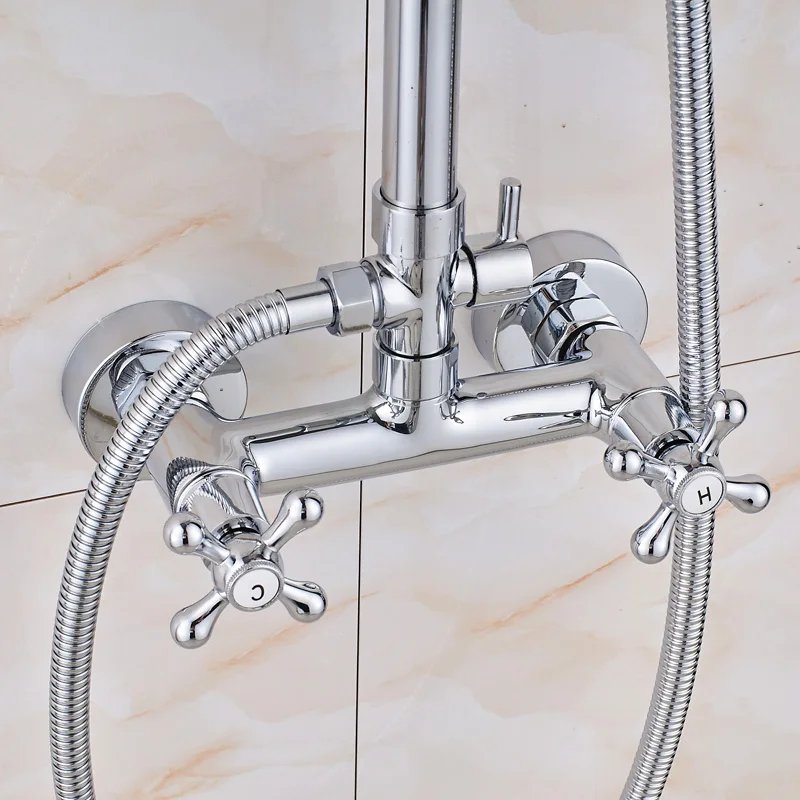 Настенный 8 &quotБольшой дождевой душевой набор с одной Ручкой Хромированная